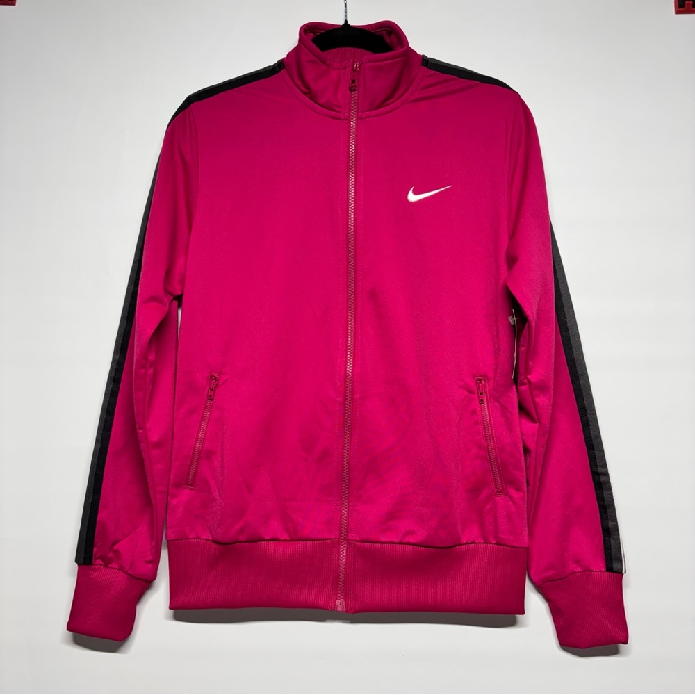 ✨Nike Women’s Dark Pink Black Full Zip Athletic Jacket Size L